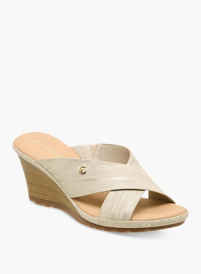 لو كونفورت Women Cross Strap Wedge Heel Sandals